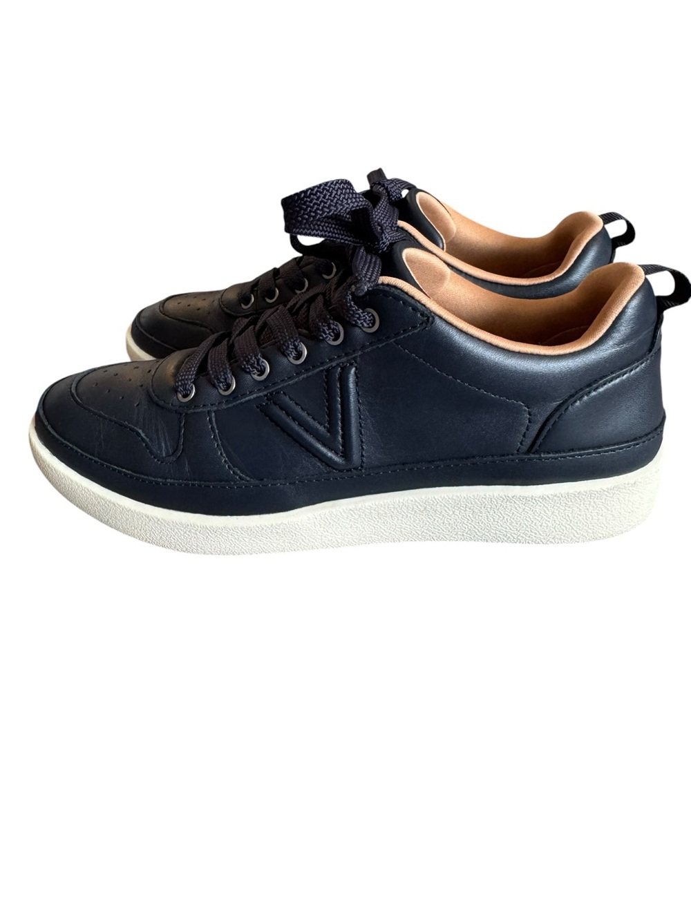 Women’s Vionic Elise Navy Leather Low-Top Sneakers with Cream Sole 6.5 - Picture 5 of 7